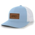 thumbnail image 1 of Men's Golf Legalize Mulligans Golfing Lucky Engraved Leather Patch Mesh Back Trucker Hat, Columbia Blue/White, 1 of 4