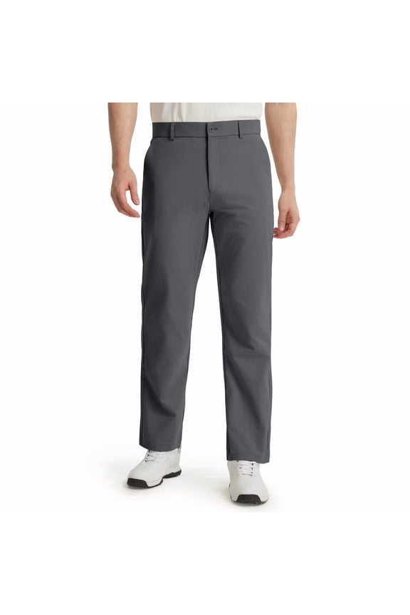 Men's Golf Pants-30"Lightweight Stretch Work Dress Office Travel Slacks Business Casual Trousers Iron Gray