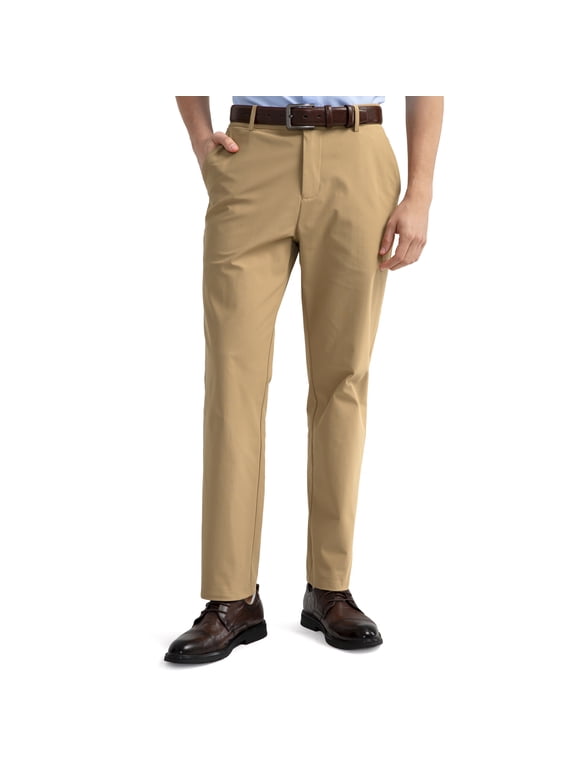 Golf Pants Men Classic Fit Dress Pants 30"/32" Quick Dry Casual Trousers with Utility Pockets 36Wx32L