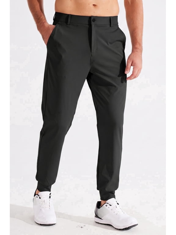 Men's Casual Joggers Pants – Lightweight,3 Pockets,Slim Fit,Soft & Stretchy Tapered Business Trousers