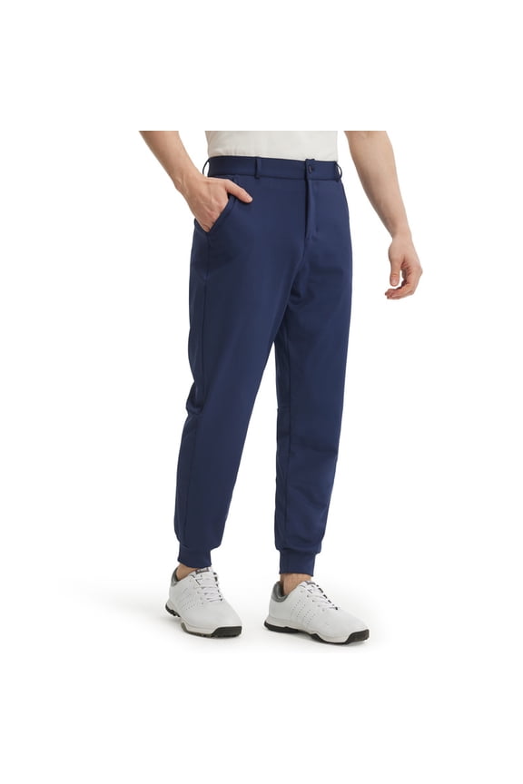 Men's Golf Pants Joggers-Lightweight 3 Pockets Slim Fit Soft Stretchy Tapered Work Dress Athletic Navy Blue S