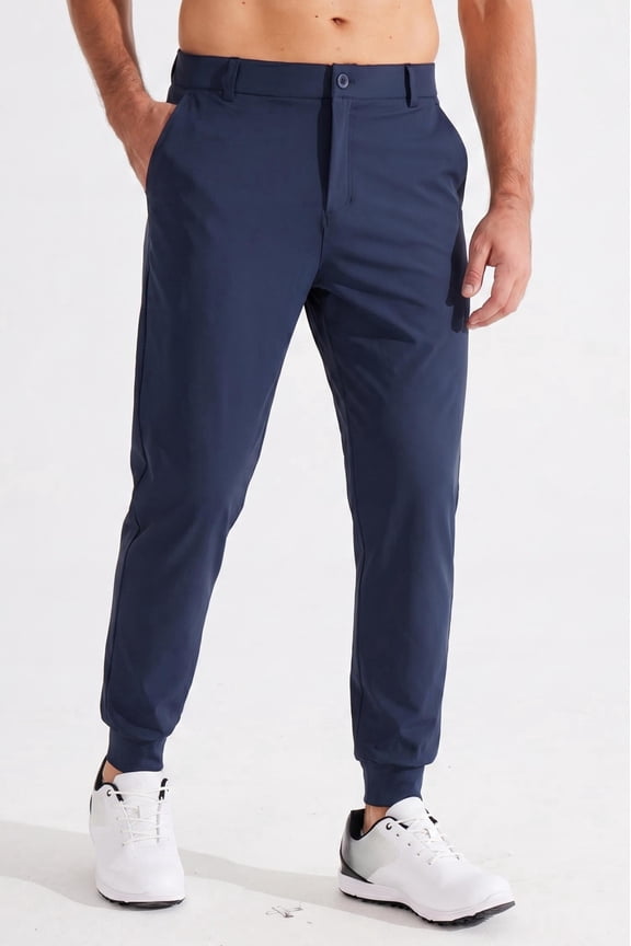 Men's Casual Pants Joggers – Lightweight,3 Pockets,Slim Fit,Soft & Stretchy Tapered Business Dress Trousers Navy Blue（Size XS-XXXL）
