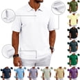 thumbnail image 1 of Men's Golf Polo Shirts Fashion Quick Dry Short Sleeve Lapel Polo Shirt Summer Moisture Wicking Casual Business Classic Fit T Shirts White XL, 1 of 1