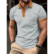 Men's Golf Polo Shirts Short Sleeve Striped Performance Moisture Wicking Dry Fit Golf Shirts for Men White XXL