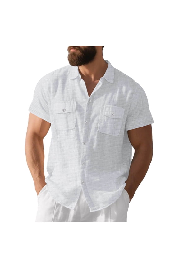 Men’s Golf Shirts Casual Lapel Collar Zipper Short Sleeve Pullover T-Shirt Summer Workout Sport Tops