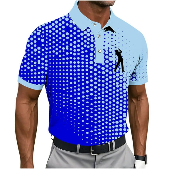 Men's Golf Shirts Short Sleeve Polo Shirts Summer Casual Sport Uniform Moisture Wicking Performance Blouse