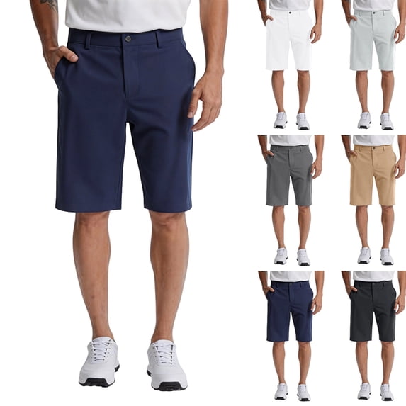 Men's Golf Shorts 12" Long with 4 Pockets Lightweight Casual Knee Length Short Quick Dry Hiking Work Travel Shorts ,3XL,#02 Navy