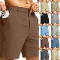 thumbnail image 1 of Men's Golf Shorts Lightweight Stretch Quick Dry Casual Dress Short Hiking Beach Travel Shorts 23# Brown 3XL, 1 of 7