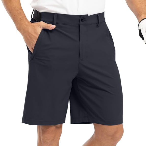 Men's Golf Shorts Solid Color Business Casual Shorts with Button ...