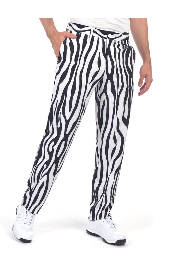 Men's Golf Tapered Pants Plaid Stretch Relaxed Fit Lightweight Flat Front Pant