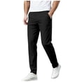 thumbnail image 1 of Men’s Golf Trousers Elastic Waist Zip Up Button Hiking Pants Casual Loose Fit Cargo Joggers with Pockets, 1 of 8