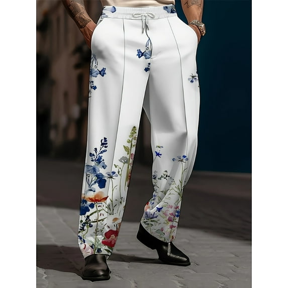 Men's Golf Trousers Lightweight Golf Pants Stretch Quick Dry Breathable Work Causual Pants for Golfing with Pockets White XXL