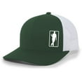 thumbnail image 1 of Men's Golfer Drinking Beer Bottle Golf Mesh Back Trucker Hat, Forest/White, 1 of 4
