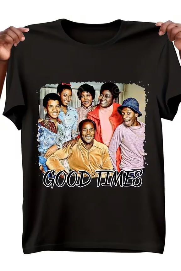 Men's Good Times Vintage Graphic T-Shirt 100% Cotton Relaxed Fit Short Sleeve Te