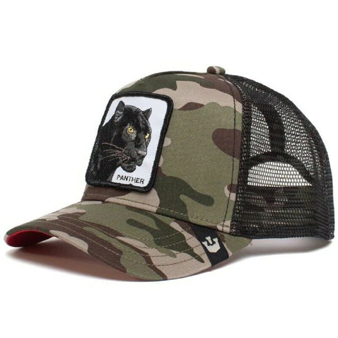 Men s Goorin Bros Animal Farm Collection Patch Trucker Mesh Snapback Cap Hat Camo Panther Walmart