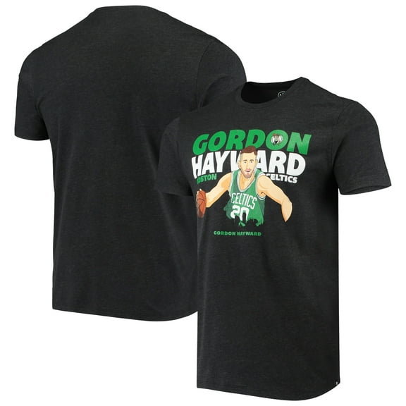 Men's Gordon Hayward Heathered Black Boston Celtics Player Graphic T-Shirt