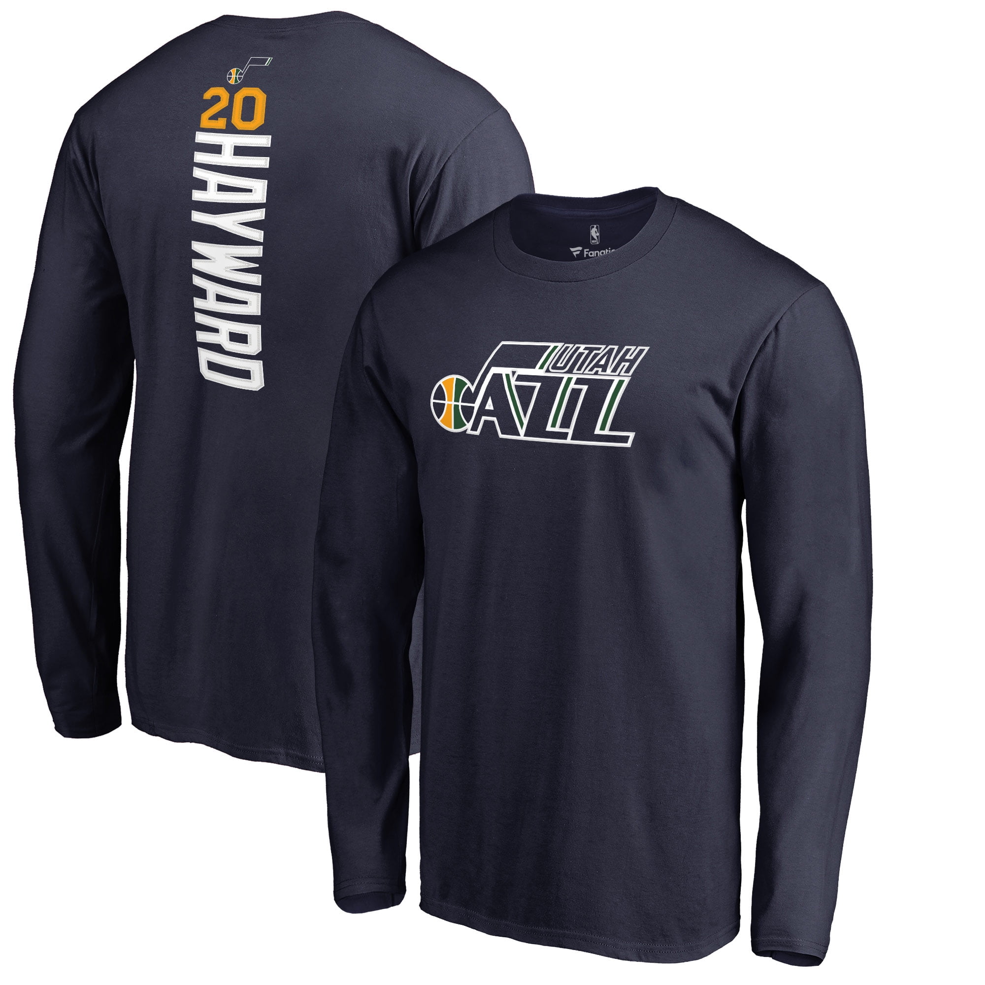 Men's Gordon Hayward Navy Utah Jazz Backer Name \u0026 Number Long Sleeve T-Shirt