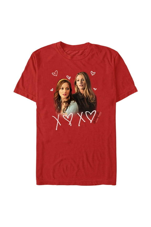 Men's Gossip Girl Blair and Serena XOXO  Graphic Tee Red Large
