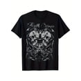 thumbnail image 1 of Men's Gothic Dark Skull and Snake Graphic T-Shirt, 1 of 6
