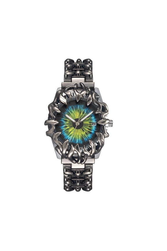 Men's Stainless Steel Link Wristwatch, Multicolor