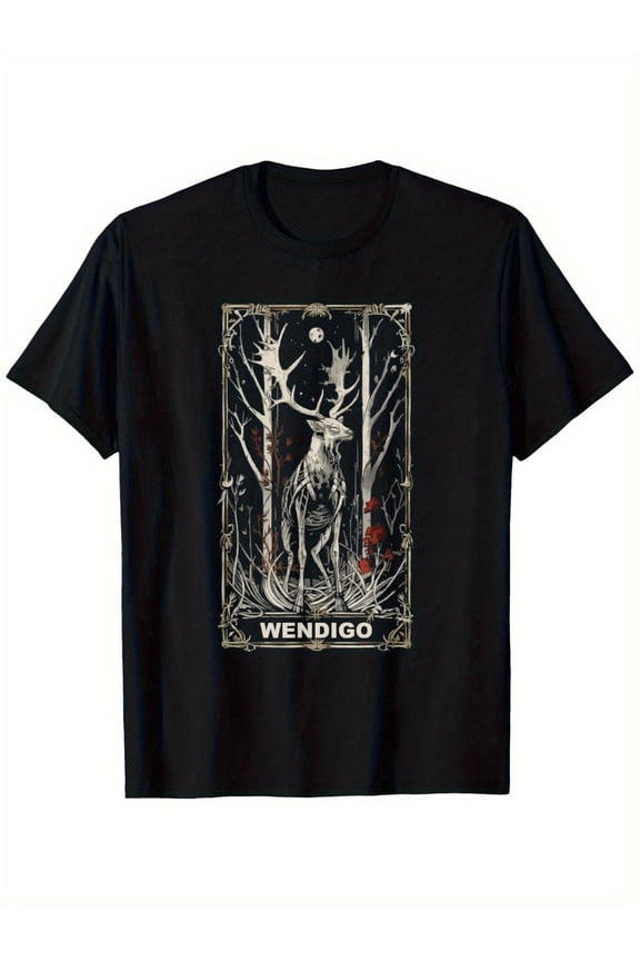 Men's Gothic Folk Horror Wendigo Graphic T-Shirt