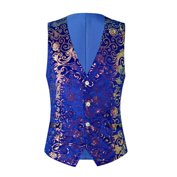 Men's Gothic Formal Dress Paisley Floral Jacquard Waistcoat Medieval Court Dress Embroidery Sleeveless Vest Jacket