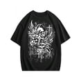 thumbnail image 1 of Men's Gothic Grunge Skull Cross Wings Graphic T-Shirt, 1 of 6