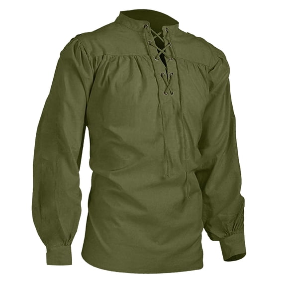 Men's Gothic Long Sleeve Shirt - Solid Color, Casual Style, True to Size, Suitable for Work/Date/Autumn Wear