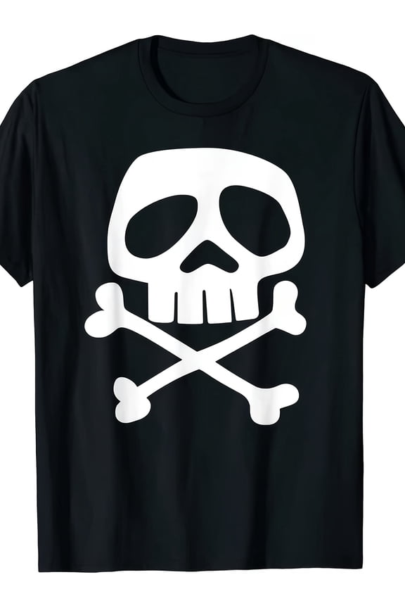 Men's Gothic Skull Crossbones Graphic T-Shirt