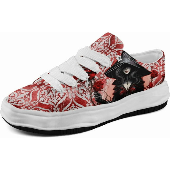 Men's Gothic Skull Fashion Sneakers Casual Skateboarding Canvas Shoes for Women Streetwear Trendy Comfort Walking Shoes