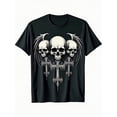 thumbnail image 1 of Men's Gothic Skull Wing Cross Graphic T-Shirt, 1 of 6