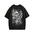 thumbnail image 1 of Men's Gothic Skull Wing Cross Grunge Graphic T-Shirt, 1 of 6
