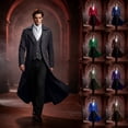 thumbnail image 1 of Men's Gothic Steampunk Tailcoat Victorian Long Frock Coat Halloween Costume Jacket, 1 of 7