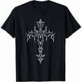 thumbnail image 1 of Men's Gothic Tribal Cross Graphic Black T-Shirt, 1 of 6
