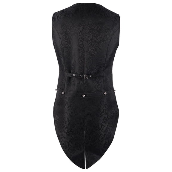 Men's Gothic Vest Steampunk Jacquard Waistcoat Sleeveless Tailcoat Medieval/Black/Victorian Style For Halloween, Cosplay, Prom Retro Goth Punk Court Jacket