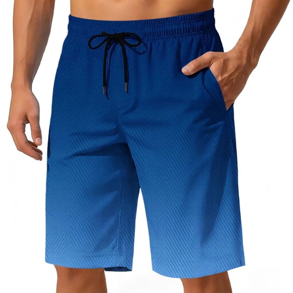Men's Gradient Athletic Shorts 9" Inseam Quick Dry Workout Performance Short Pants for Running Training, Straight Leg Fitness Shorts with Pockets and Elastic Waist