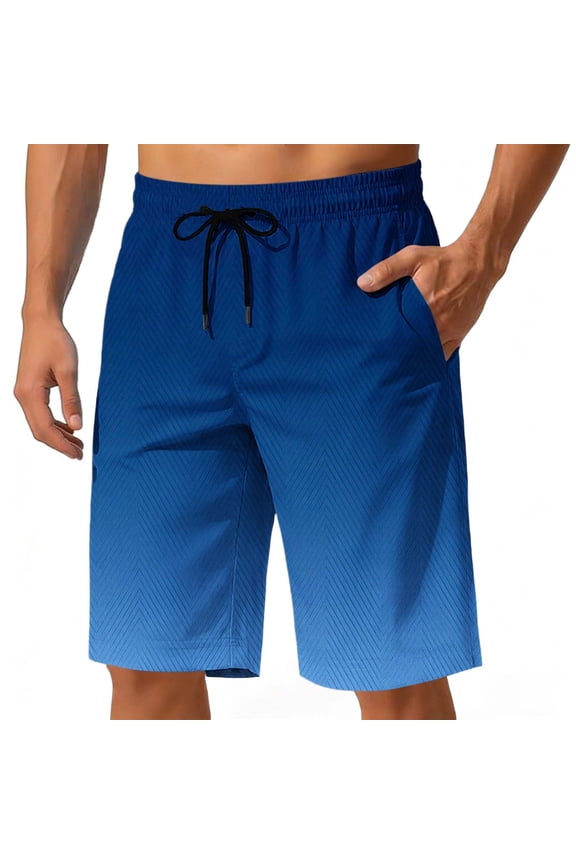 Men's Gradient Athletic Shorts 9" Inseam Quick Dry Workout Performance Short Pants for Running Training, Straight Leg Fitness Shorts with Pockets and Elastic Waist