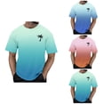 thumbnail image 1 of Men's Gradient Color T-Shirt, Short Sleeve Crewneck – Casual Summer Top for Daily Wear, 1 of 4