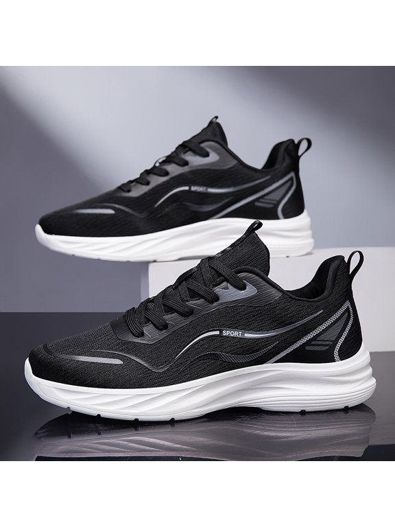 Men's Gradient Fly Knit Running Shoes Lightweight Breathable Cushioned Non Slip Athletic Walking Sneakers