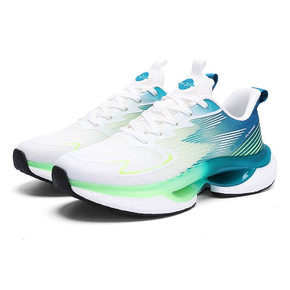 Men's Gradient Mesh Running Shoes, Lightweight Lace-Up Athletic Sneakers, Non-Slip Air Cushion Sport Shoes for Workout & Daily Wear