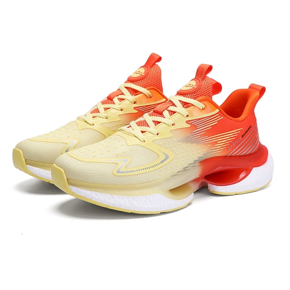 Men's Gradient Mesh Running Shoes, Lightweight Lace-Up Athletic Sneakers, Non-Slip Air Cushion Sport Shoes for Workout & Daily Wear