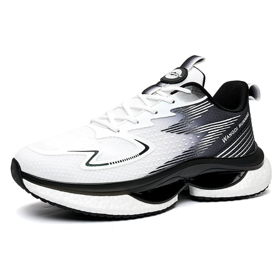 Men's Gradient Mesh Running Shoes, Lightweight Lace-Up Athletic Sneakers, Non-Slip Air Cushion Sport Shoes for Workout & Daily Wear