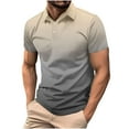 thumbnail image 1 of Men's Gradient Polo Shirt Turndown Collar Short Sleeve Slim Fit Casual Fashion Top, 1 of 6