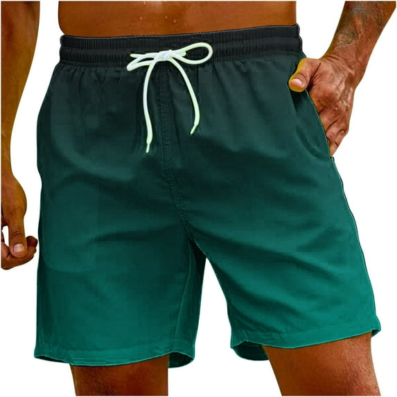 Men's Gradient Printing Hawaiian Special Print Beach Casual Trouser Shorts Pants