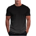 thumbnail image 1 of Men's Gradient Striped T-Shirt Summer Crewneck Short Sleeve Casual Pullover Summer Workout Athletic Tee, 1 of 4