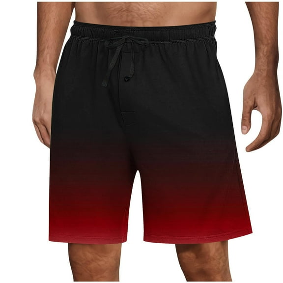 Men's Gradient Summer Shorts - Elastic Drawstring Waist | Casual Stretch Shorts for Home, Sleep & Everyday Comfort