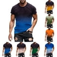 thumbnail image 1 of Men's Gradient Tee Shirt Short Sleeve Crew Neck T-Shirt Fashion Casual Summer Classic Basic Tops, 1 of 5