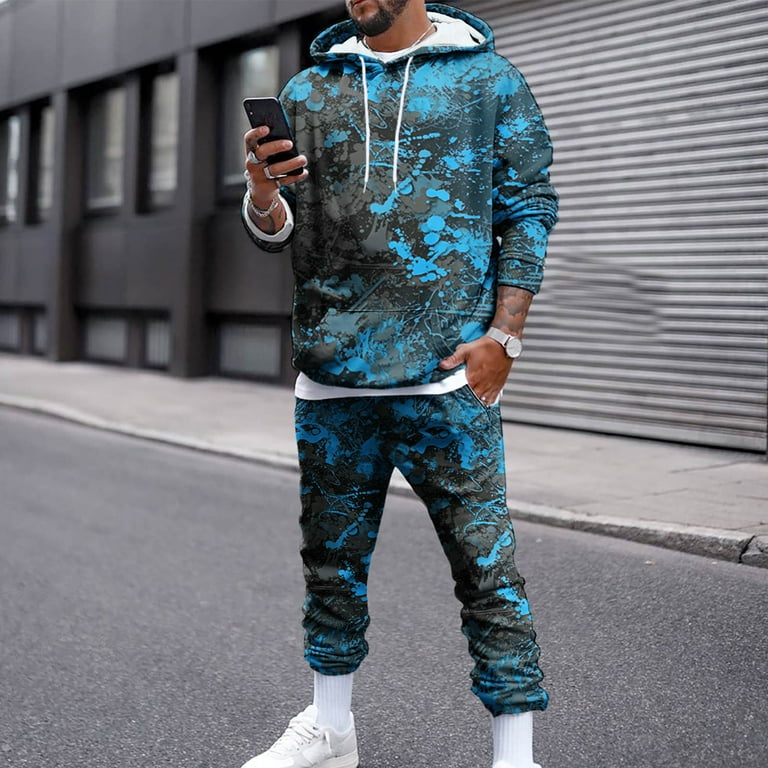 Tie dye 2025 sweatsuit set men's