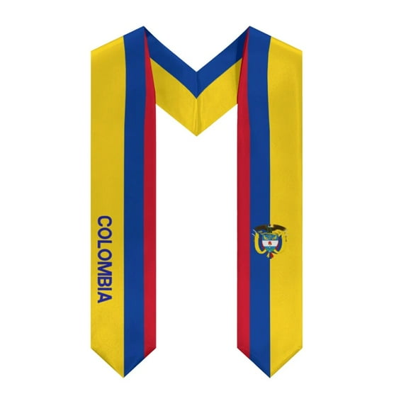 Men's Graduation Sash Colombia & USA Flag Design Honor Stole
