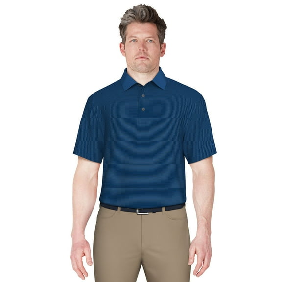 Men's Grand Slam Off Course Championship Striped Golf Polo Color: Ibiza Blue Size: XL